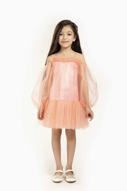 Peach tulle dress   byb premium