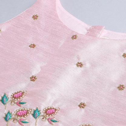 Pink Embroidered Lehenga Set for Girls - BYB PREMIUM