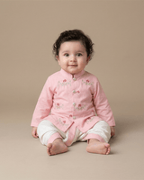 Pink Pure Cotton Baby Kurta Set with Elegant Gota Work - BYB PREMIUM