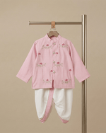 Load image into Gallery viewer, Pink Pure Cotton Baby Kurta Set with Elegant Gota Work - BYB PREMIUM

