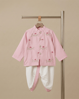 Pink Pure Cotton Baby Kurta Set with Elegant Gota Work - BYB PREMIUM