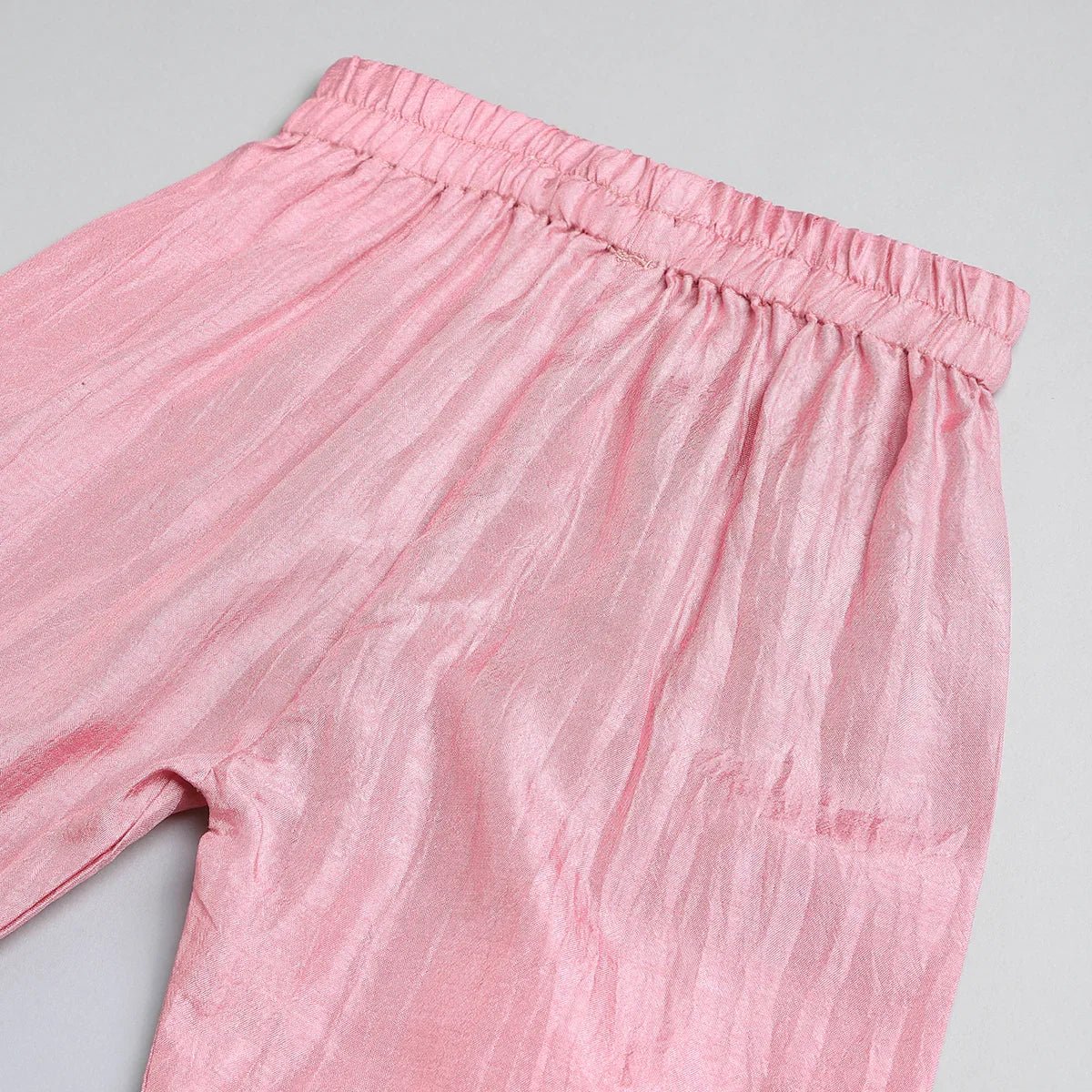 Pink silk anarkali suit set for girls   byb premium