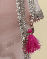 Pink Velvet Lehenga Set for Girls with Dupatta - BYB PREMIUM