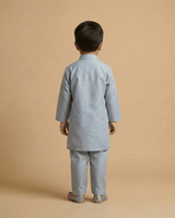 Powder Blue Embroidered Kurta Pajama Set for Boys - BYB PREMIUM