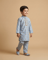 Powder Blue Embroidered Kurta Pajama Set for Boys - BYB PREMIUM