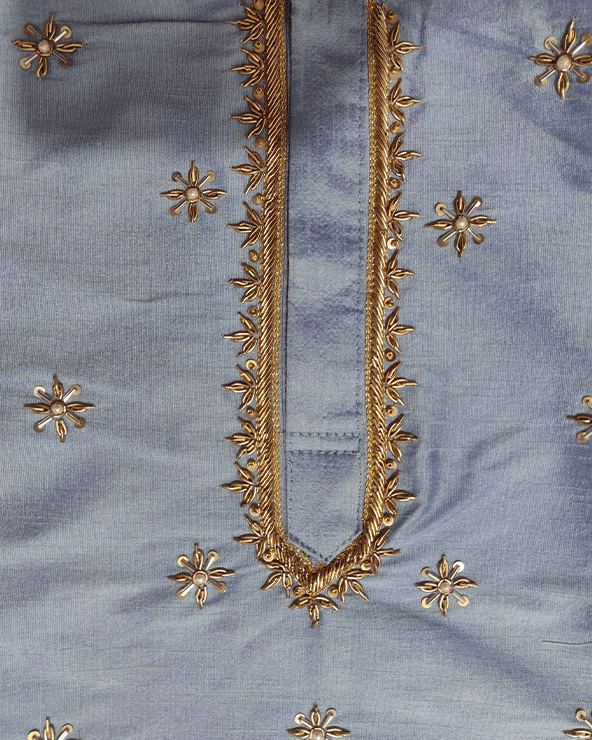 Powder Blue Embroidered Kurta Pajama Set for Boys - BYB PREMIUM