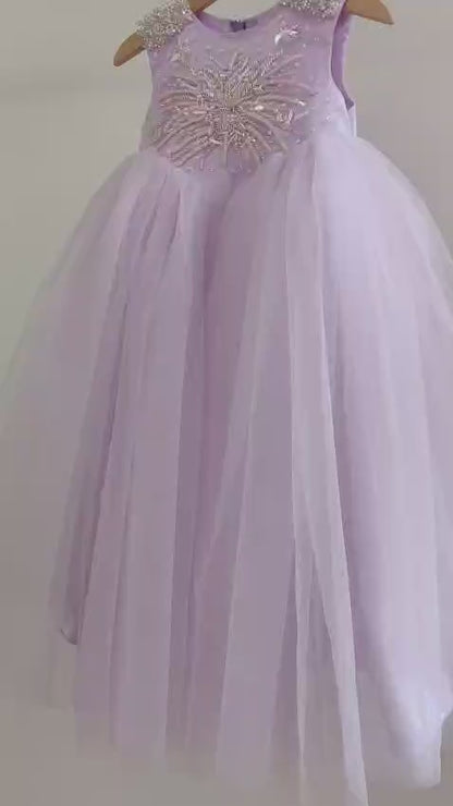 Hand Embroidered  Detachable Sleeves  Maxi Dress