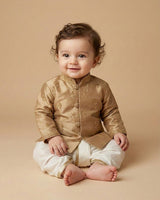Pure Silk Kurta & Viscose Chanderi Dhoti Set for Babies with Zardozi Embroidery - BYB PREMIUM