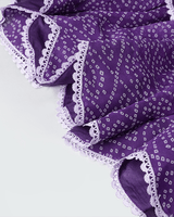 Purple Bandhani Printed Chiffon Lehenga Choli Set with Layered Skirt - BYB PREMIUM