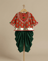 Red Cotton Kurta Dhoti Set for Girls with Gota Work - BYB PREMIUM