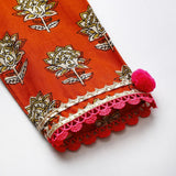 Red Cotton Kurta Dhoti Set for Girls with Gota Work - BYB PREMIUM