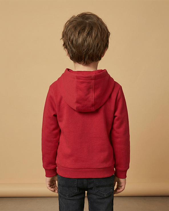 Red Hoodie Sweatshirt with Gold Foil Print - BYB PREMIUM