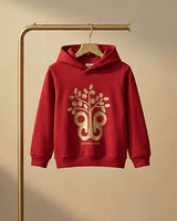 Red Hoodie Sweatshirt with Gold Foil Print - BYB PREMIUM