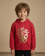 Load image into Gallery viewer, Red Hoodie Sweatshirt with Gold Foil Print - BYB PREMIUM
