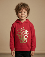 Red Hoodie Sweatshirt with Gold Foil Print - BYB PREMIUM