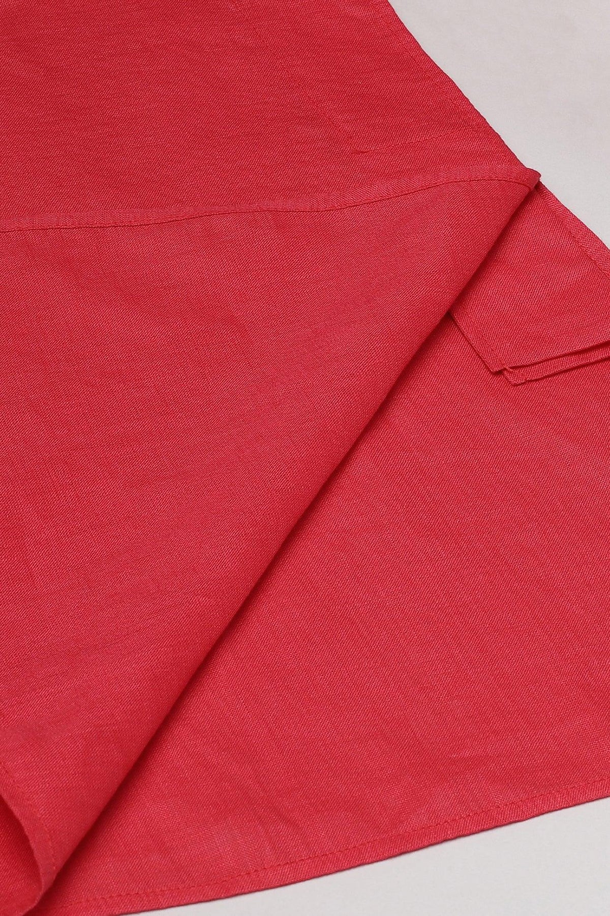 Red linen kurta pajama set   byb premium