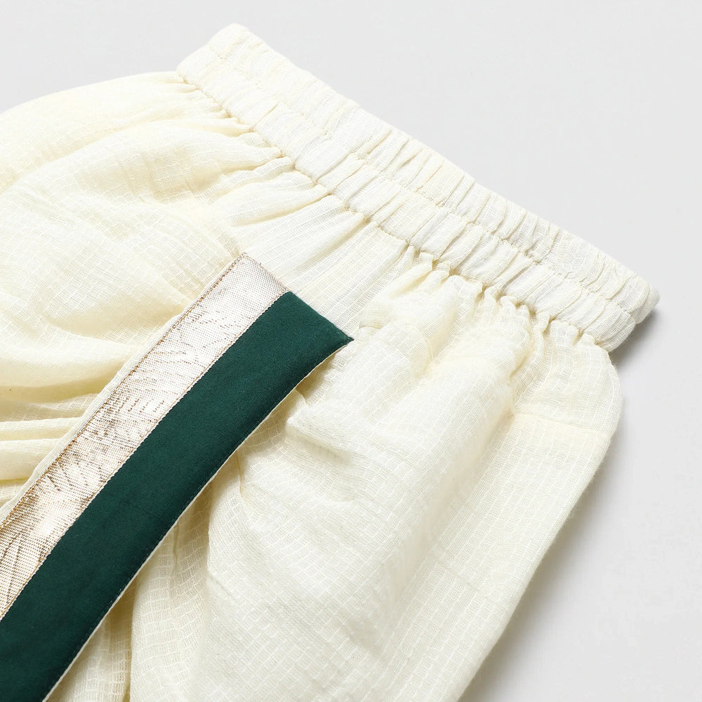 Red & Off-White Pure Cotton Kurta Dhoti Set for Baby Boys - BYB PREMIUM