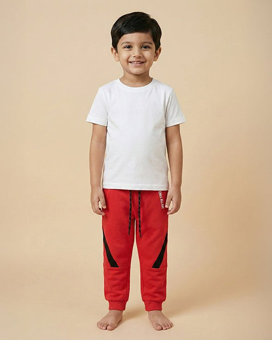 Red Premium Cotton Kids Jogger Pants - BYB PREMIUM