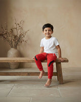 Red Premium Cotton Kids Jogger Pants - BYB PREMIUM