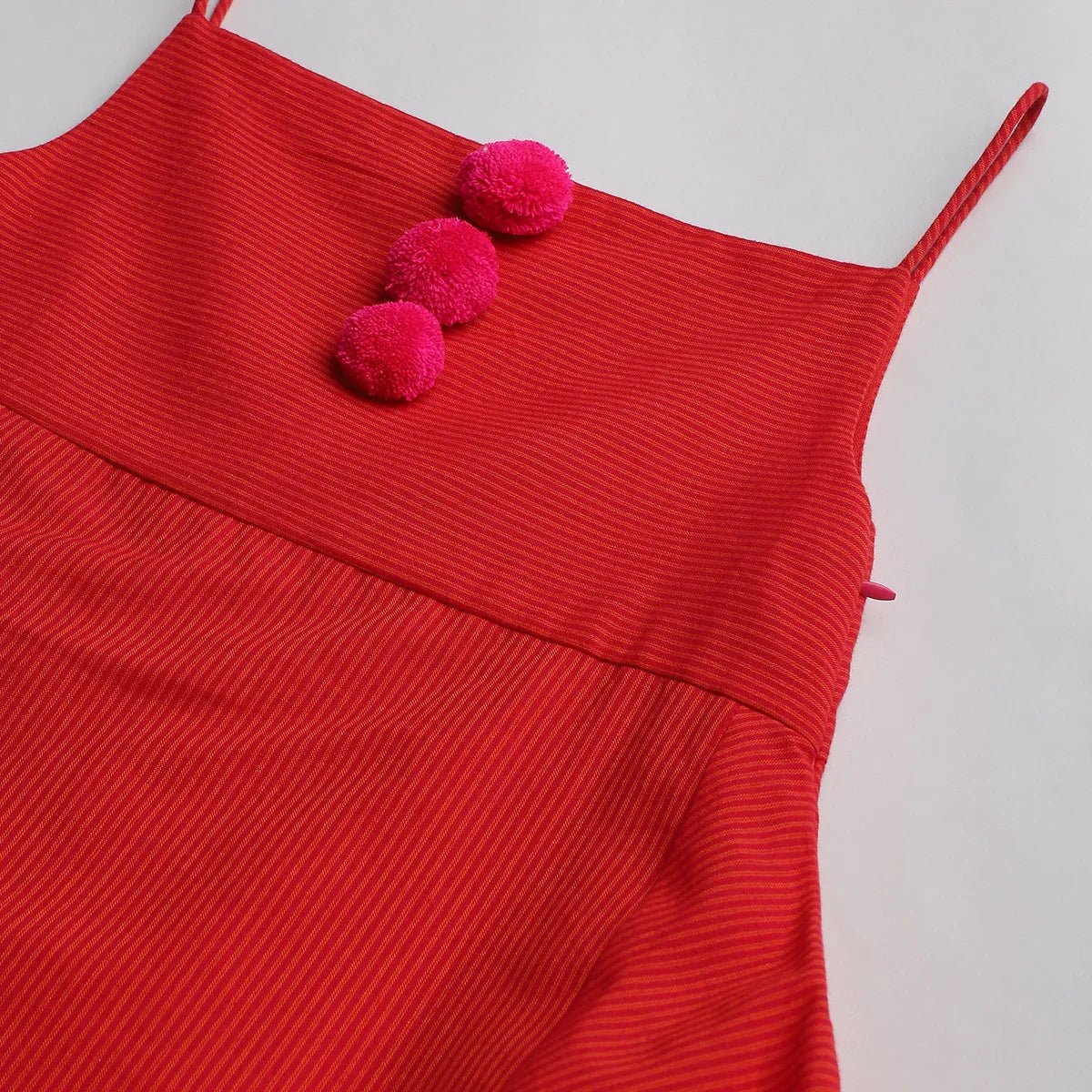 Red Striped Cotton Dress - BYB PREMIUM