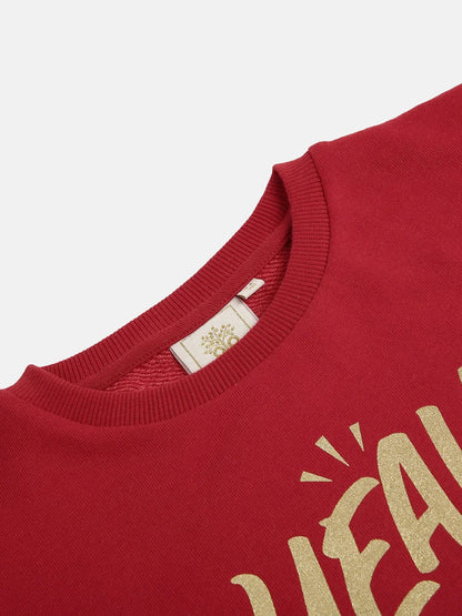 Red “YEAH!” Print Sweatshirt – Unisex - BYB PREMIUM