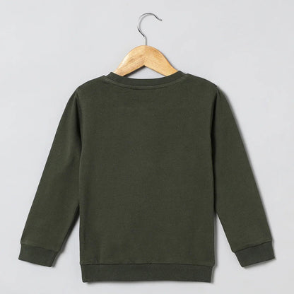 Roar Mode Reversible Sequin Dino Sweatshirt – Olive Green - BYB PREMIUM