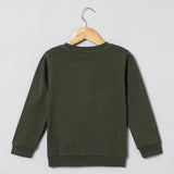 Roar Mode Reversible Sequin Dino Sweatshirt – Olive Green - BYB PREMIUM