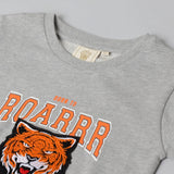 Roar Mode Tiger Embroidered Sweatshirt – Grey - BYB PREMIUM