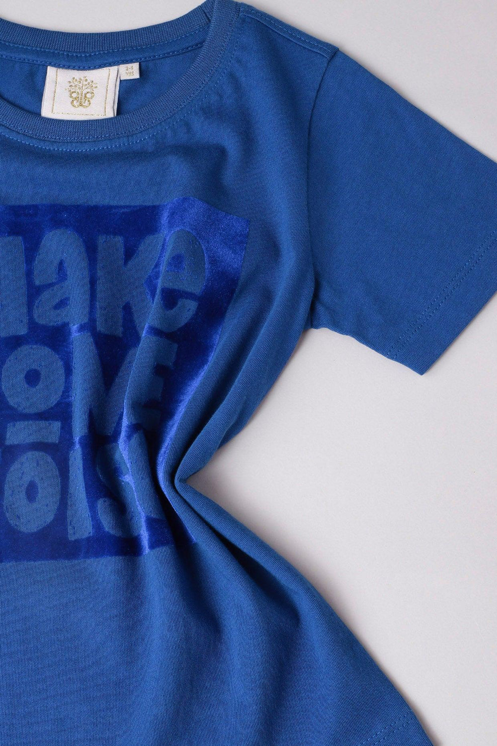Royal Blue Cotton “Make Some Noise” Sequin T-Shirt for Boys - BYB PREMIUM