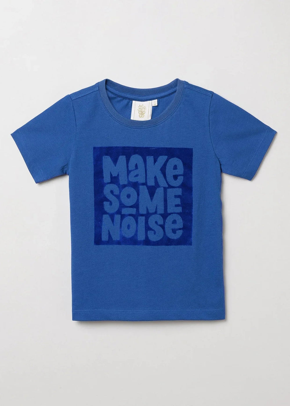 Royal Blue Cotton “Make Some Noise” Sequin T-Shirt for Boys - BYB PREMIUM