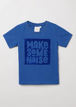 Load image into Gallery viewer, Royal Blue Cotton “Make Some Noise” Sequin T-Shirt for Boys - BYB PREMIUM
