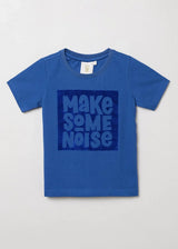 Royal Blue Cotton “Make Some Noise” Sequin T-Shirt for Boys - BYB PREMIUM