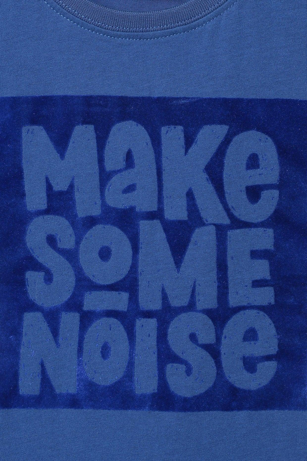 Royal Blue Cotton “Make Some Noise” Sequin T-Shirt for Boys - BYB PREMIUM