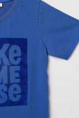 Royal Blue Cotton “Make Some Noise” Sequin T-Shirt for Boys - BYB PREMIUM