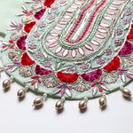 Load image into Gallery viewer, Sea Green Chanderi Silk Lehenga Set for Girls with Dupatta - BYB PREMIUM
