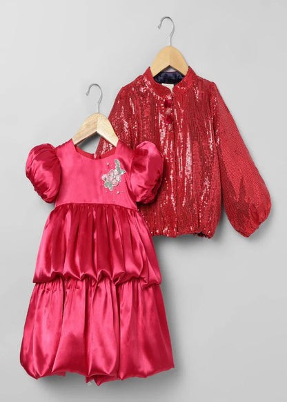 Sequins Dress And Jacket For Girls - BYB PREMIUM