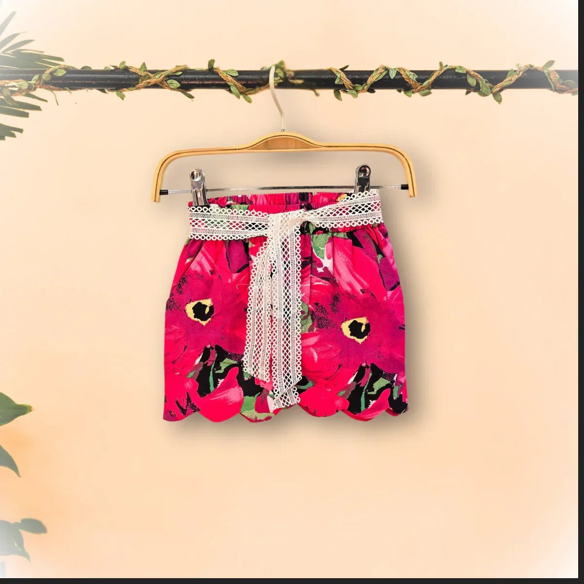 taffeta silk one shoulder frills crop top and cotton scalped shorts - BYB PREMIUM