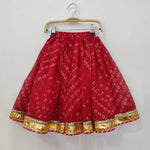 Load image into Gallery viewer, Traditional Red Cotton Kota Halter Top &amp; Bandhani Skirt Set for Baby Girls - BYB PREMIUM
