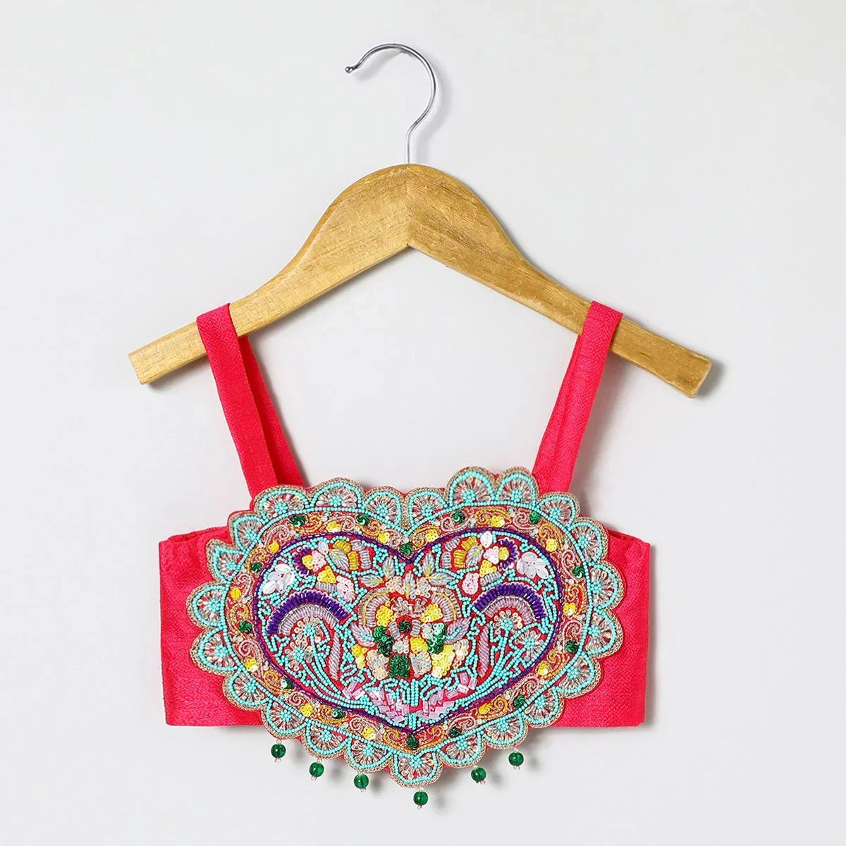 Tussar silk fully hand   embroidered top and skirt set (copy)   byb premium