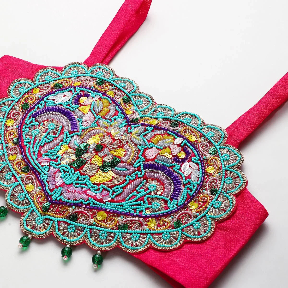 Tussar silk fully hand   embroidered top and skirt set (copy)   byb premium