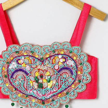 Tussar Silk Fully Hand - Embroidered Top and Skirt Set (Copy) - BYB PREMIUM