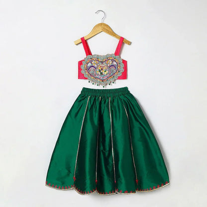 Tussar Silk Fully Hand - Embroidered Top and Skirt Set (Copy) - BYB PREMIUM