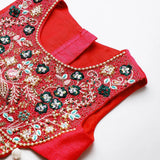 Tussar Silk Fully Hand-Embroidered Top & Skirt Set for Girls - BYB PREMIUM