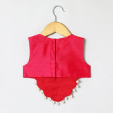 Tussar Silk Fully Hand-Embroidered Top & Skirt Set for Girls - BYB PREMIUM