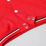 Varsity Vibes Cotton Bomber Jacket – Red - BYB PREMIUM