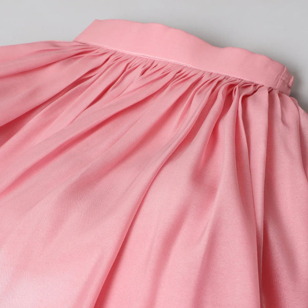 Velvet Blouse & Shiny Organza Skirt Set - BYB PREMIUM