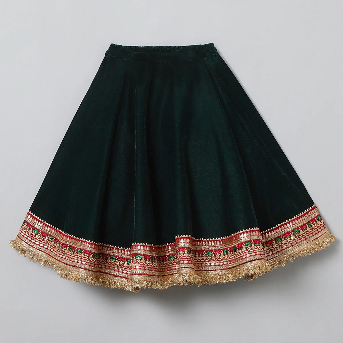 Velvet embroidered lehenga choli set   byb premium