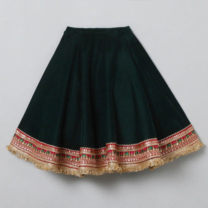 Velvet Embroidered Lehenga Choli Set - BYB PREMIUM