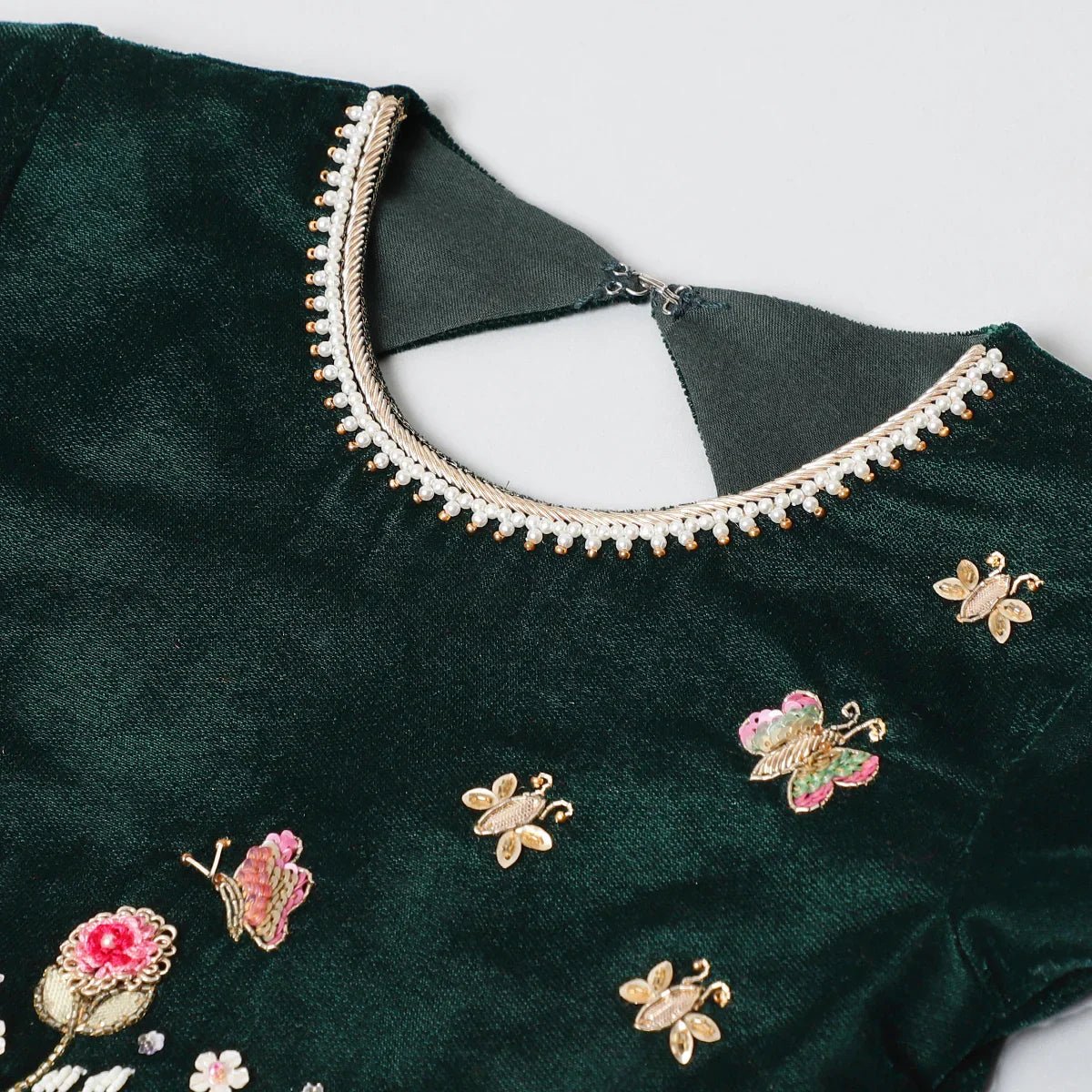 Velvet embroidered lehenga choli set   byb premium