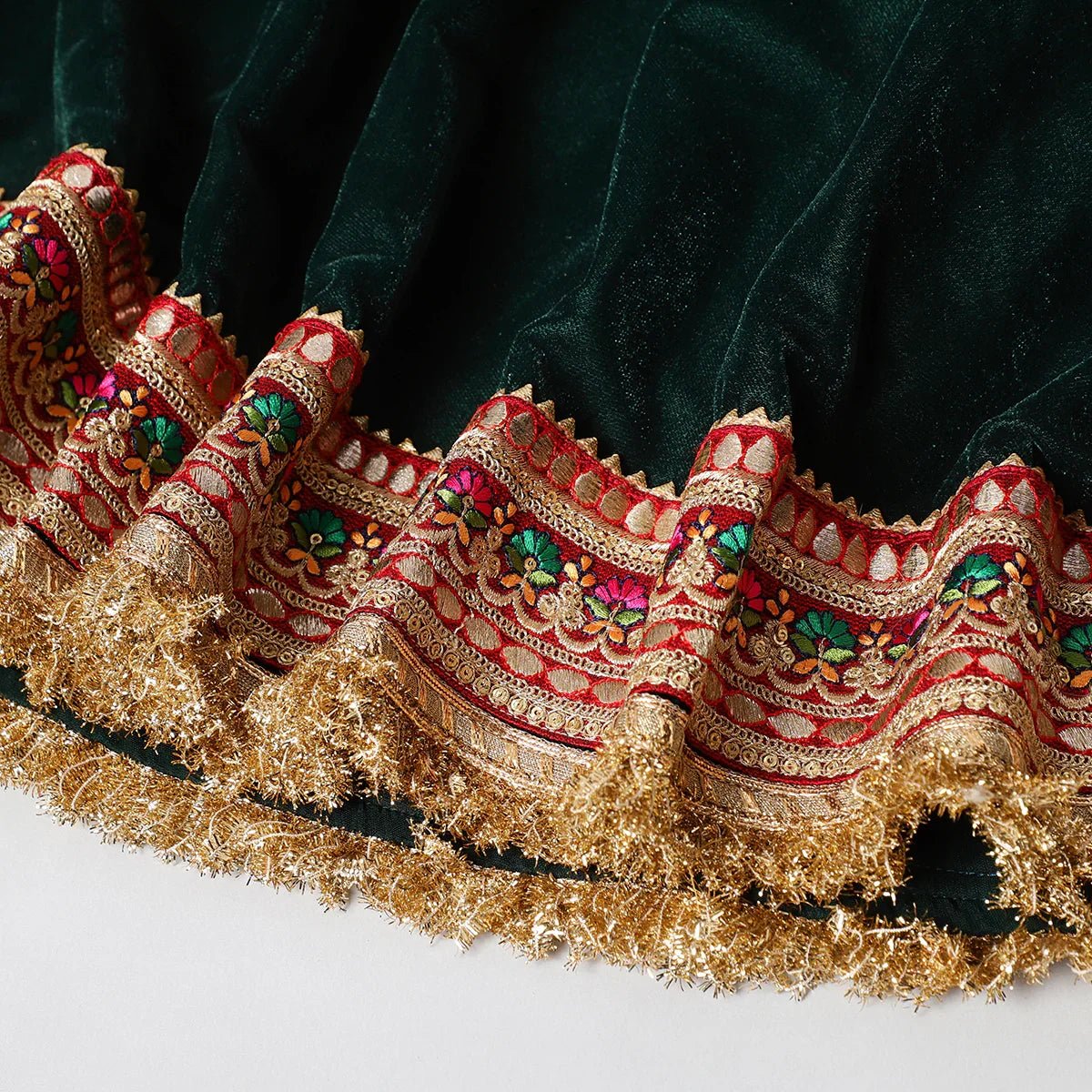 Velvet Embroidered Lehenga Choli Set - BYB PREMIUM